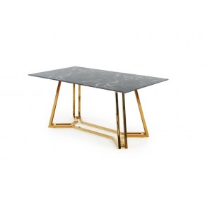 Стол обеденный HALMAR KONAMI черный мрамор/золотой 160/90